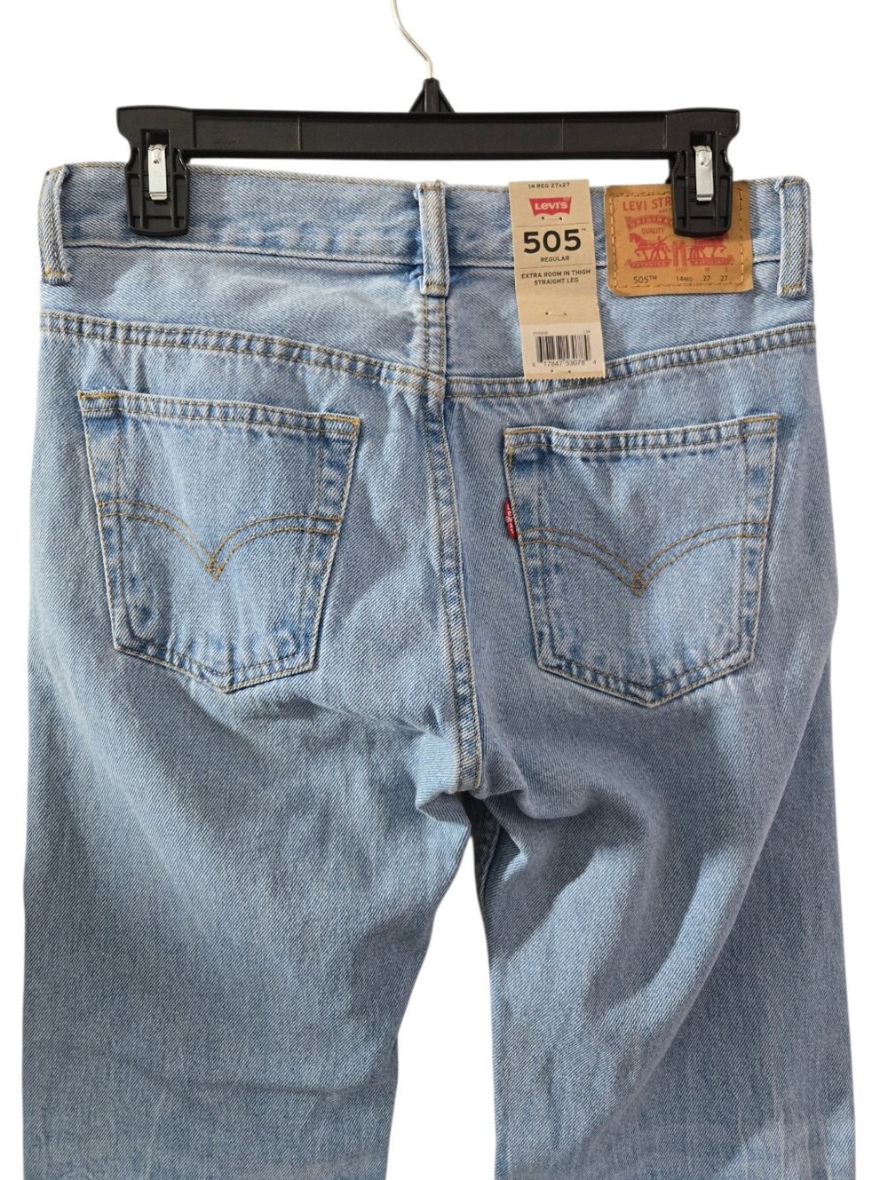 Levi's 505 Regular Straight-Leg Mid-Rise Denim Jean Light Wash - Picture 5 of 12